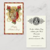 Heilige Kaart voor katholieke Moederdag Visitekaartje (Voorkant / Achterkant)