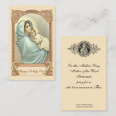 Heilige Kaart voor katholieke Moederdag Visitekaartje (Voorkant / Achterkant)