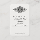 Heilige Kaart voor katholieke Moederdag Visitekaartje (Achterkant)