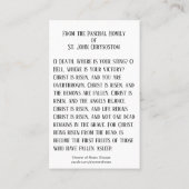 Heilige Kaarten voor paasherstel met gebed Sint-Jo Visitekaartje (Achterkant)