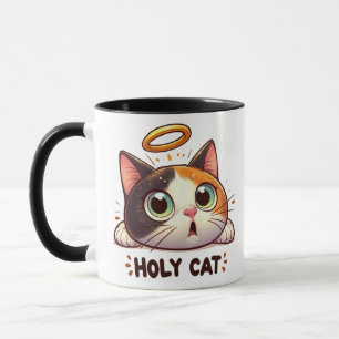 Heilige Kat - Calico Angel Cat met Halo Funny Mug Mok