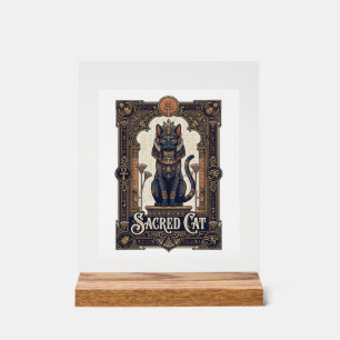Heilige Kat Kat Oud Egypte Vintage Vector Kunst Sh Acryl Bord