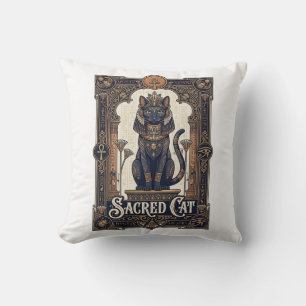 Heilige Kat Kat Oud Egypte Vintage Vector Kunst Sh Kussen