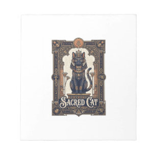 Heilige Kat Kat Oud Egypte Vintage Vector Kunst Sh Notitieblok