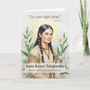 Heilige Kateri Tekakwitha, een religieuze aanmoedi Kaart