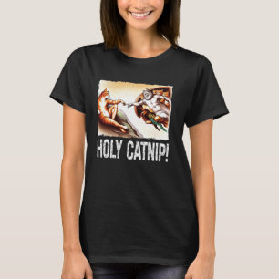 Heilige Katnip Kattenschilderij Parodie voor Katte T-shirt