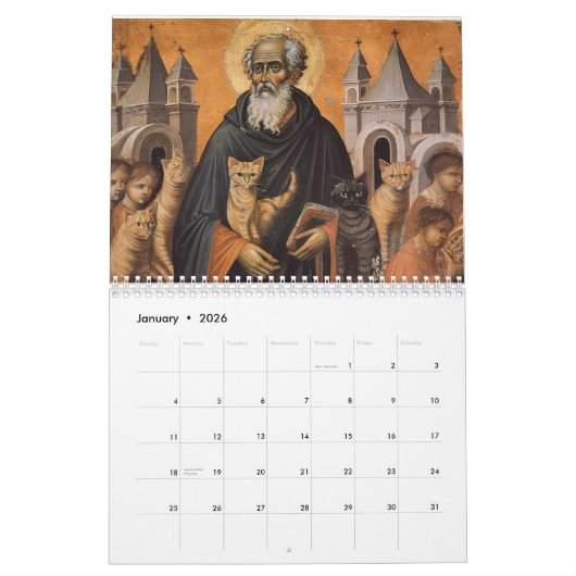 Heilige Katten en Heiligen Kalender (Jan 2026)