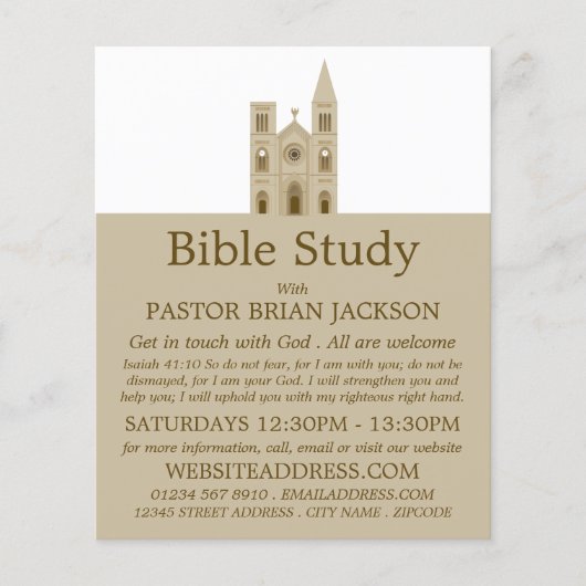 Heilige Kerk, Christelijke Bijbelklasse Advert Fly Flyer (Voorkant)