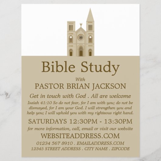 Heilige Kerk, Christelijke Bijbelklasse Advert Fly Flyer (Voorkant)