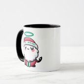 Heilige Kerstman Roly Mok – Schattige Mediterende (Voorkant links)