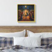 Heilige Kerststal – Levendige Kerst Canvas Afdruk (Insitu (Slaapkamer))