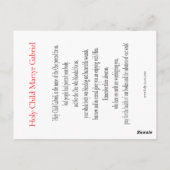 Heilige Kind Martyr Gabriel Prayer Card Briefkaart (Achterkant)