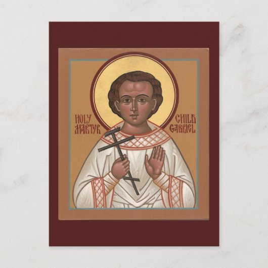 Heilige Kind Martyr Gabriel Prayer Card Briefkaart (Voorkant)