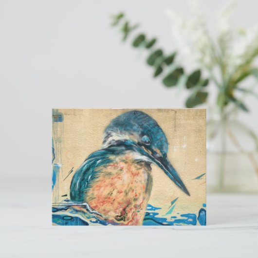 Heilige Kingfisher Wall Art Briefkaart (Staand voorkant)
