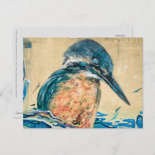 Heilige Kingfisher Wall Art Briefkaart (Voorkant / Achterkant)