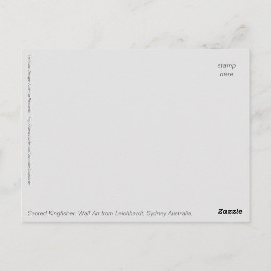 Heilige Kingfisher Wall Art Briefkaart (Achterkant)