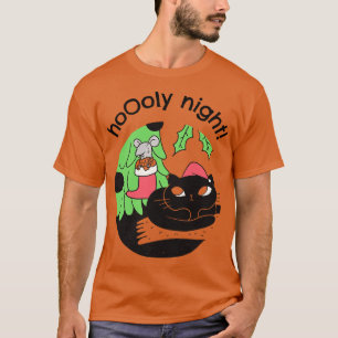 Heilige kleine kerstcadeautje met een zwarte kat t-shirt