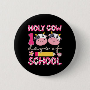 Heilige Koe 100 dagen school 100e dag smarter Teac Ronde Button 5,7 Cm
