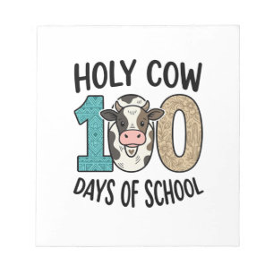 Heilige Koe 100 Dagen School Vintage Koe Shirt Des Notitieblok
