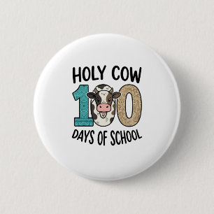 Heilige Koe 100 Dagen School Vintage Koe Shirt Des Ronde Button 5,7 Cm