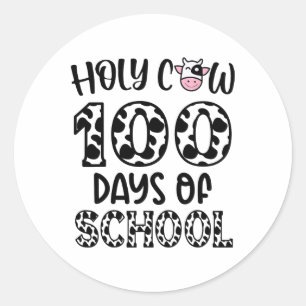 Heilige Koe 100 dagen van de Kinder Schoolleraars Ronde Sticker
