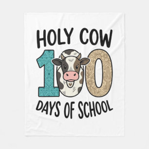 Heilige Koe 100 Dagen van School Vintage Koe Shirt Fleece Deken