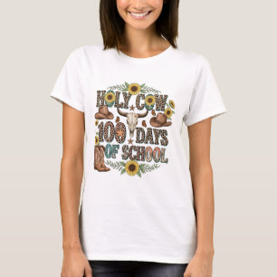 Heilige Koe 100 Dagen van School Western Boho Cowg T-shirt