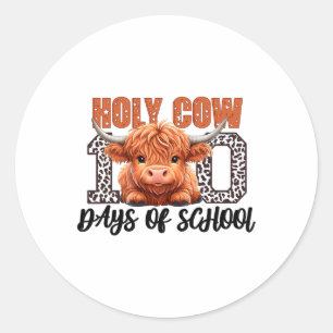Heilige Koe 100 dagen van schoolleraren Studenten Ronde Sticker