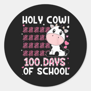 Heilige Koe 100 dagen van schoolleraren Studenten Ronde Sticker