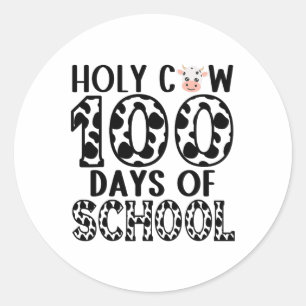 Heilige Koe 100 dagen van schoolleraren Studenten Ronde Sticker