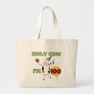 Heilige Koe 100e Birthday Tshirts en Gifts Grote Tote Bag
