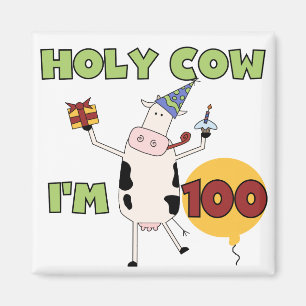 Heilige Koe 100e Birthday Tshirts en Gifts Magneet