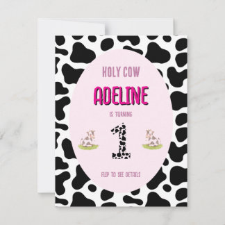 Heilige koe 1e feestuitnodiging kaart