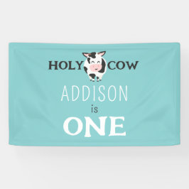 Heilige Koe 1e Verjaardag Boerderij Dierenfeest Spandoek