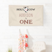 Heilige Koe 1e Verjaardag Boerderij Dierenfeest Spandoek (Insitu)