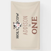 Heilige Koe 1e Verjaardag Boerderij Dierenfeest Spandoek (Verticaal)