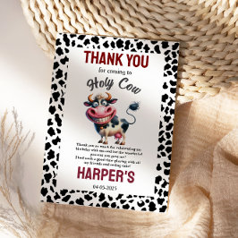 Heilige Koe! 1e Verjaardag | Boerderijdieren Feest Bedankkaart