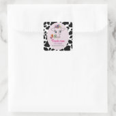 Heilige Koe 1e verjaardag Dank u wel Vierkante Sticker (Tas)