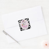 Heilige Koe 1e verjaardag Dank u wel Vierkante Sticker (Envelop)
