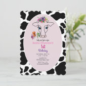 Heilige Koe 1e verjaardag Kaart (Staand voorkant)