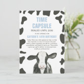 Heilige Koe 1e verjaardag Tijdcapsule kaarten (Staand voorkant)