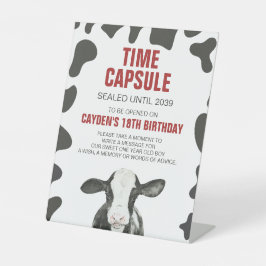 Heilige Koe 1e Verjaardag Tijdcapsule Poster Reclamebord Met Voetstuk