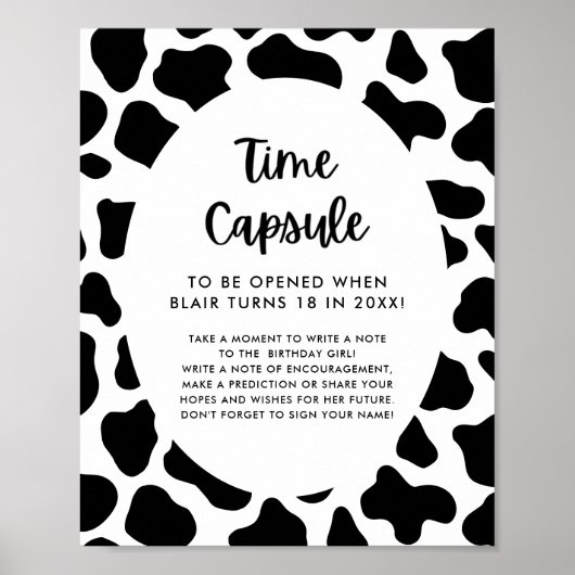 Heilige Koe 1e Verjaardag Tijdscapsule Bord Poster (Voorkant)