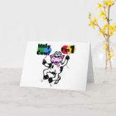 Heilige Koe 1e Verjaardag Tshirts en geschenken Kaart (Gele Bloem)