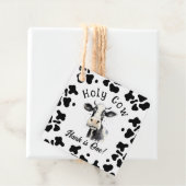 Heilige Koe 1e Verjaardag Waterverf Bedankjes Labels (In situ)