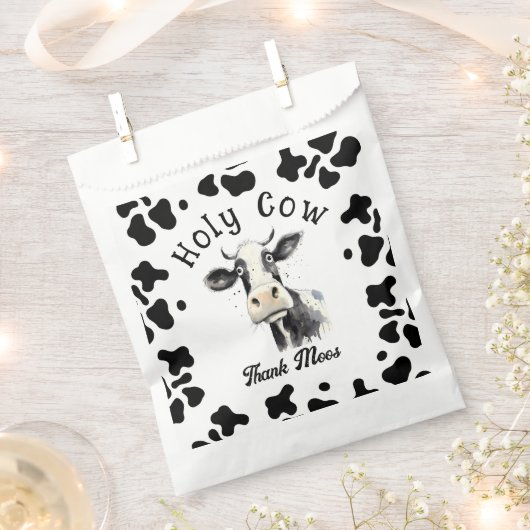 Heilige Koe 1e Verjaardag Waterverf Bedankzakje (Geknipt)