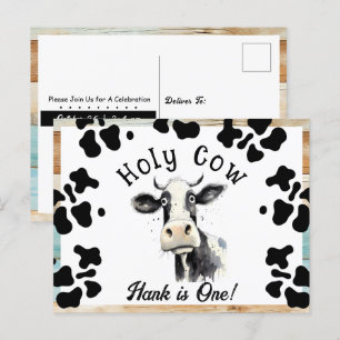 Heilige Koe 1e Verjaardag Waterverf Briefkaart