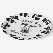Heilige Koe 1e Verjaardag Waterverf Papieren Bordje (Gekanteld)