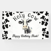 Heilige Koe 1e Verjaardag Waterverf Spandoek (Horizontaal)