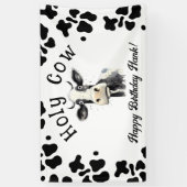 Heilige Koe 1e Verjaardag Waterverf Spandoek (Verticaal)